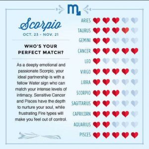 scorpio star sign compatibility chart